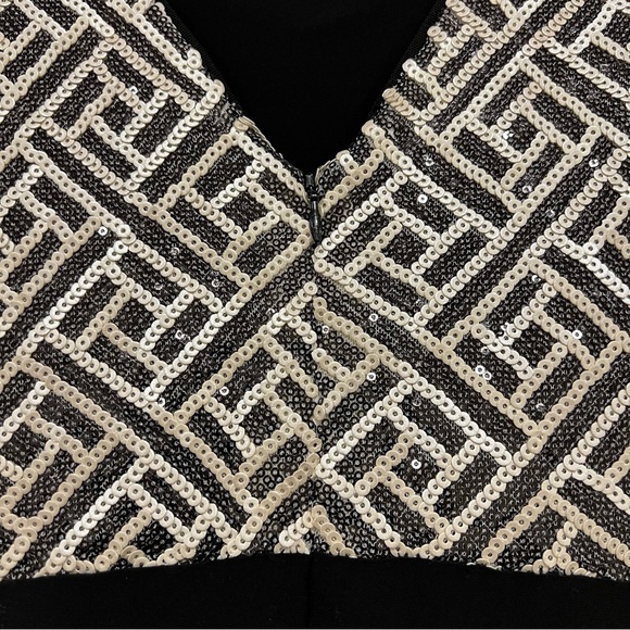 LAUREN RALPH LAUREN EVENING Sequin Bodice Ruched Maxi Gown Womens Size 10 - Picture 8 of 11